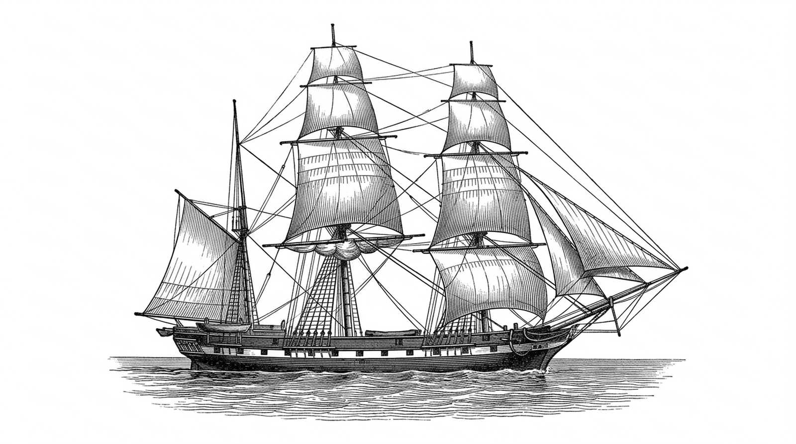 HMS Beagle under sail